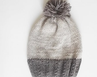 Boys knit hat, toddler hat, knit hat, pompom knit hat, kids knit hat, beanie, slouchy beanie knit hat custom knitted hat