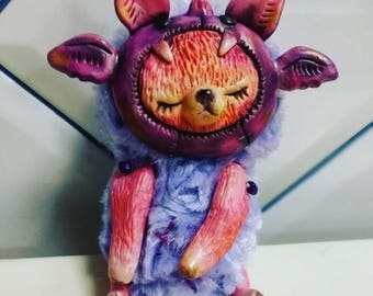 Vampire bat teddy bear, art doll available