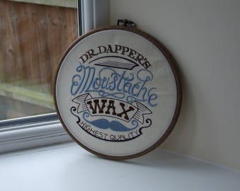 Dr Dapper Moustache Wax embroidery