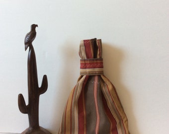 Striped Gift Bag, Reusable, Southwest Style, Fabric Gift Bag, Mother's Day Gift Bag, Birthday Gift Bag, Upcycled, Cloth Gift Bag, 8 x 13.5