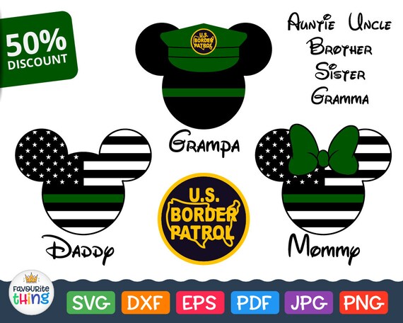 Download Border Patrol Svg Mickey Mouse Head in Border Patrol Cap Svg