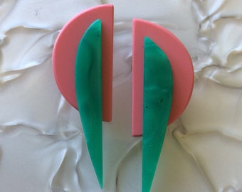 Jupiter Earrings Pink and Green