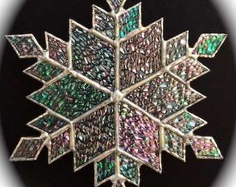 stained glass snowflake suncatcher (design 9C)