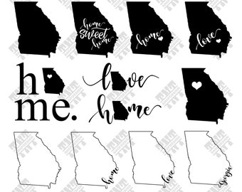 Georgia map svg - Georgia vector - Georgia silhouette - Georgia digital clipart for Print, Design or more, files download svg, png, dxf