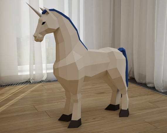 papercraft unicorn licorne printable 3d paper craft model