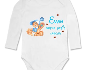 This little fellow personalized with name Bodysuit