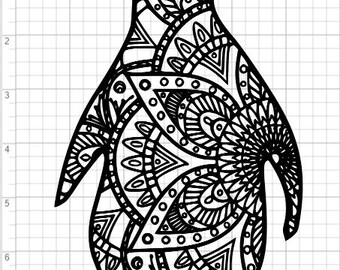 Download Penguin mandala | Etsy