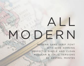 Sans Serif Font by Kestrel Montes, Installable Digital Font, All Modern sans serif font, DIY wedding invitation font, business logo font