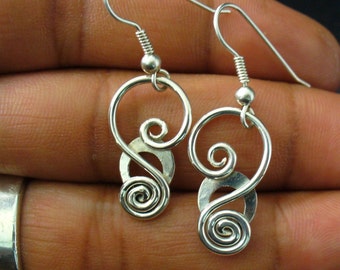 Handmade Sterling Silver Twisted Wire Earrings