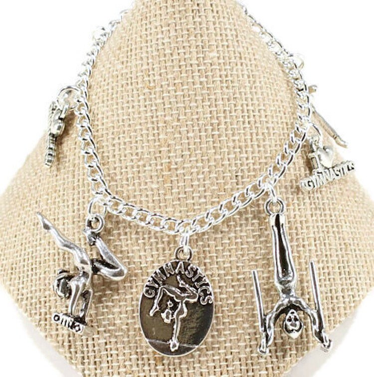 Gymnastics Bracelet Gymnast Charm Bracelet for Girls Love