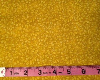 Yellow fabric by the yard - yellow floral fabric - yellow flower fabric by the yard - #15342
