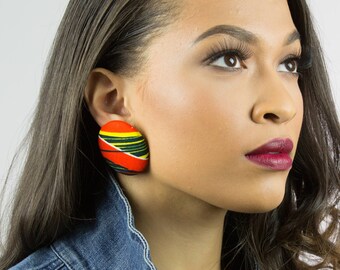 Fabric button earrings jewelry subscription