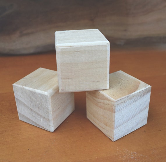 Wooden block craft blanks set of three 7cm 2.75 INCH