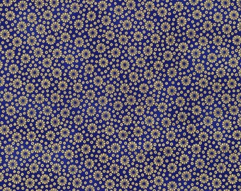 Tiny Navy Blue Floral, Metallic, Imperial Collection 13, Robert Kaufman (By YARD)~