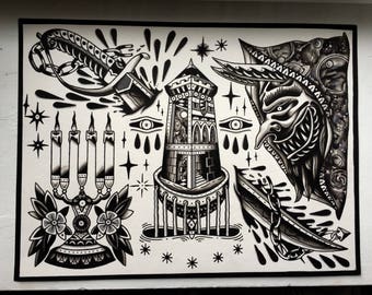 Tattoo Print 'Sacrifice' - 30cmx40cm