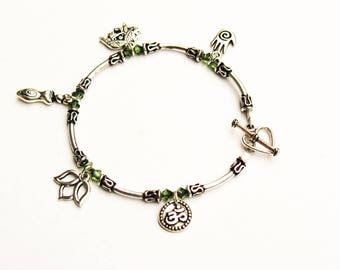 Yoga Charm Bracelet, Zen Charm Bracelet