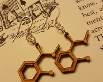 Laser Cut Wintergreen Molecule Earrings - Chemistry Earrings - Nerdy Gift for Her