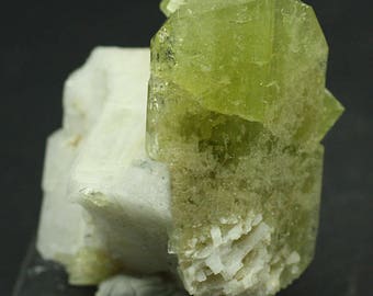Brazilianite Crystal on Albite, Brazil - Mineral Specimen for Sale