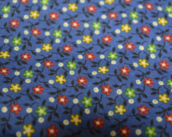 Vintage Blue Floral Fabric