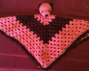 Chocolate and Strawberry Panda Blankie Bear