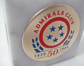 American Airlines Admirals Club Paperweight 50th Anniversary 1939 1989 Vintage