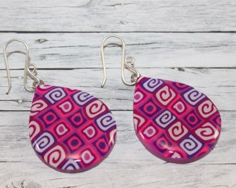 Purple teardrop earrings