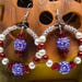 Sailor Mars Center Dangle Hoop on Hook Earrings With Faux Pearls and Faceted Beads