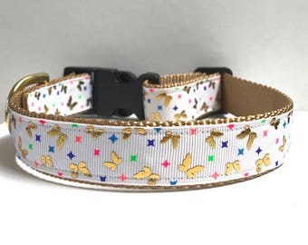 1" Gold Foil Butterflies Collar