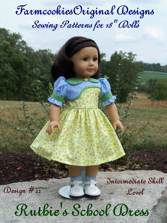 PDF Sewing Pattern / Ruthie's School Dress Fit American Girl® or other 18" Dolls