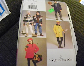 Sewing Pattern - Vogue For Me 9322 - Boys', Girls' Coat And Vest - Size 7 - 8 - 10