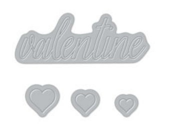 Hero Arts Valentine Message and Three Hearts Fancy Dies DI179 Heart, Papercrafting, Scrapbook, Card making