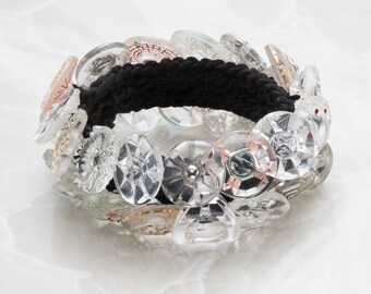 Antique Glass Button Bracelet