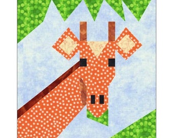 Giraffe Quilt Block Paper Pieced Pattern