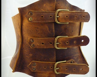 Brown leather corset old medieval style