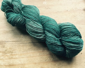 Simply Green ~ Hand Dyed Baby Camel & Silk Laceweight Yarn Wool