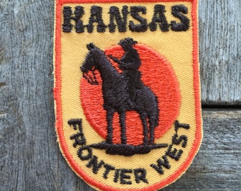 Kansas Frontier West Vintage Souvenir Travel Patch from Voyager - New In Original Package