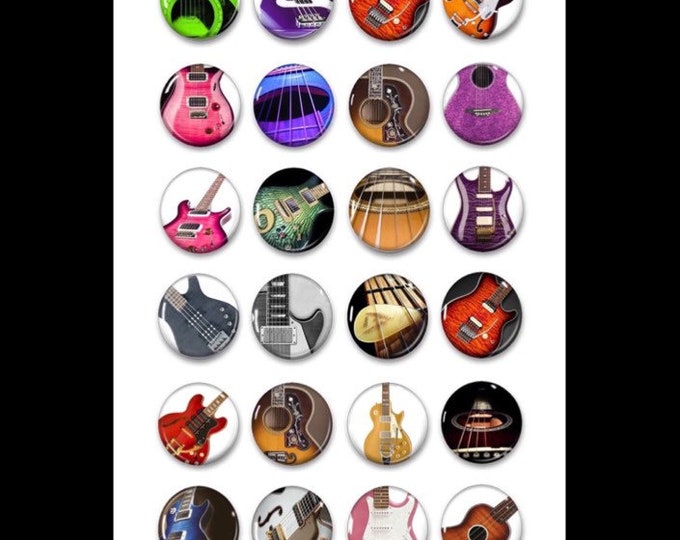 Colorful Guitar Magnets - Musician Gift - Rock and Roll Band - Music Teacher Gift - Refrigerator Magnets - Fridge Magnets - Dorm Decor