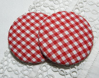 Button in red gingham, 40 mm / 1.57 in