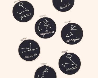 Zodiac Constellation Embroidery Hanging