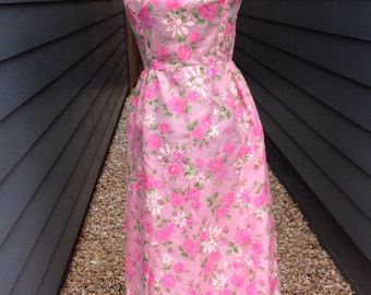 1960s Mock neck Dress // Vintage mock neck dress // Vintage Floral Dress