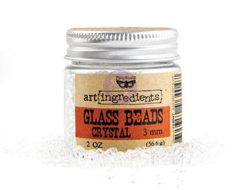 Prima Finnabair Art Ingredients Clear Glass Beads 3mm bead 2oz 964047