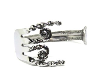 Fork Bracelet, Stainless Steel Cuff, Women, Men, Mirror Finish, BLB 27,