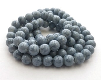 Gray 8MM Glass Beads (50pcs)