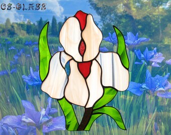Stained glass iris | Etsy
