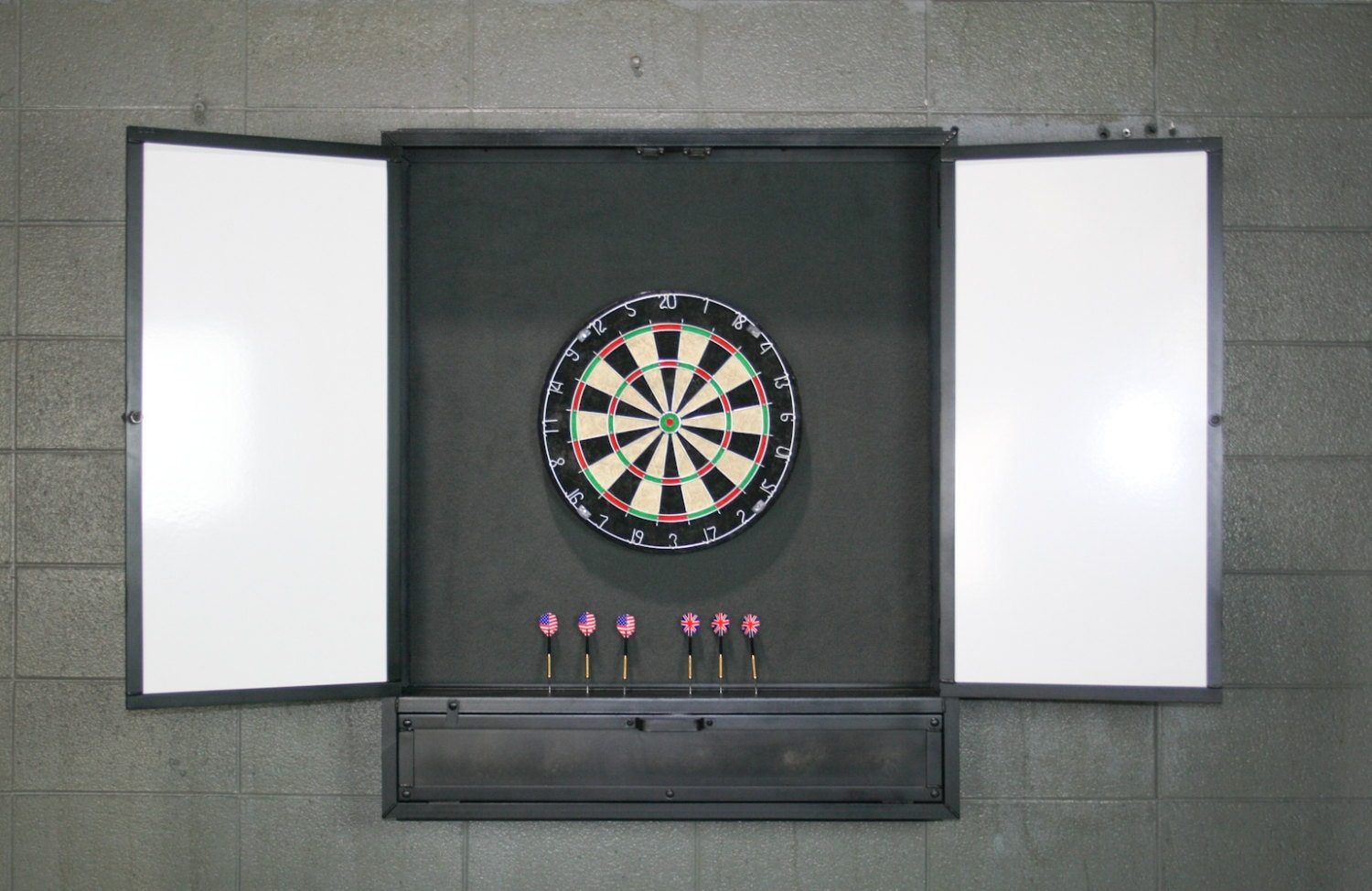 Wall Mounted Dartboard Cabinet Vintage Industrial Bar And