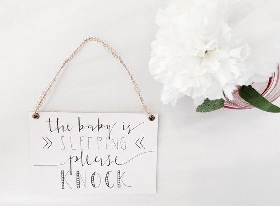 Baby Sleeping Front Door Sign
