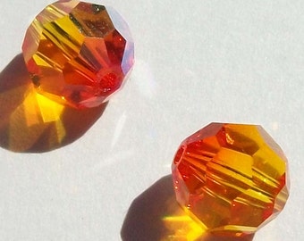 Swarovski elements crystal beads ROUND 5000 Crystal Beads Fire Opal -- Available in 4mm, 6mm and 8mm