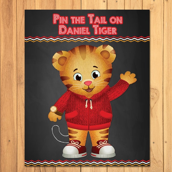 Pin the Tail on Daniel Tiger Chalkboard Party Game Daniel Pin the Tail on Daniel Tiger Chalkboard Party Game Daniel