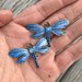 Sapphire Blue Dragonfly Charm, Small Dragonfly Charms, Artisan Dragonfly, Painted Dragonflies, Dragonfly Earrings, Dry Gulch, 1 Pair, Azu