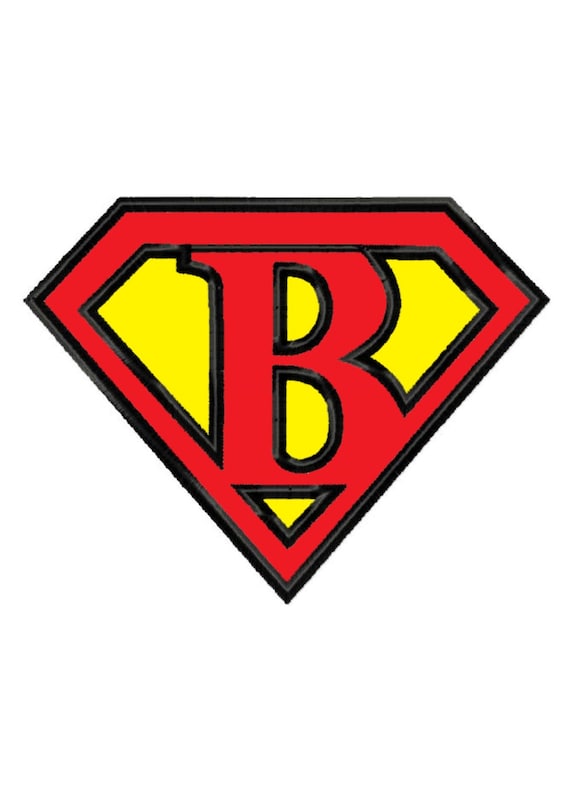 Superman Letter B...Instant Download...Applique Machine